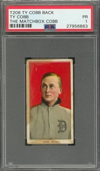 1909-11 T206 White Border Ty Cobb with "Ty Cobb" Back – PSA PR 1 – The "Matchbox Find" Example!